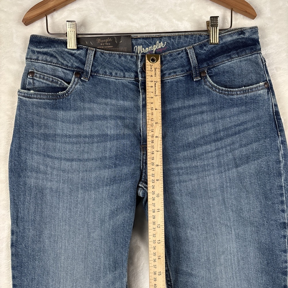 Wrangler Womens 11x34 Retro Boot Cut Jeans Dark Wash Blue Stretch Rodeo Concert - Picture 6 of 15